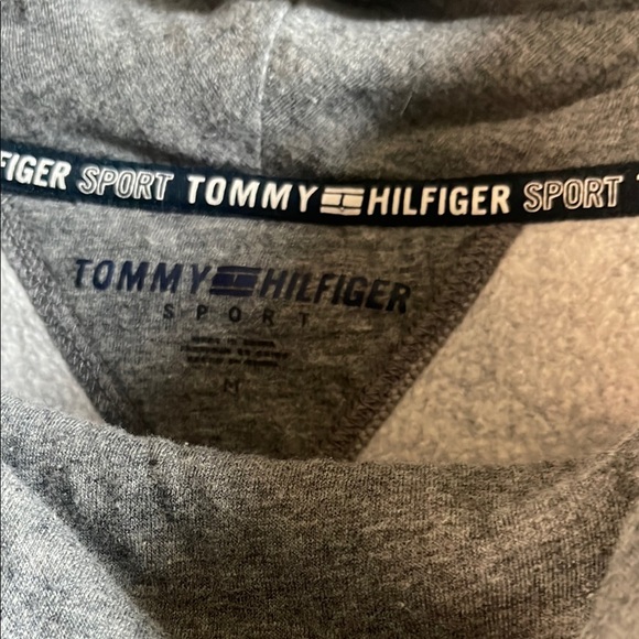 Tommy Hilfiger Gray Hoodie with Red and White Accents - Picture 2 of 7